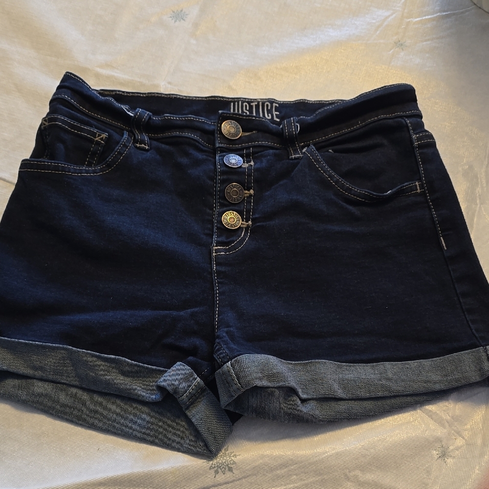 Justice Girl Dark Blue Jean Shorts